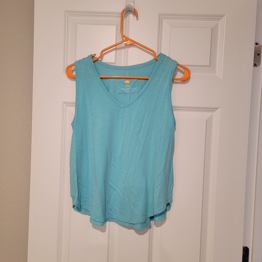 C&C California Turquoise V-Neck Tank Top